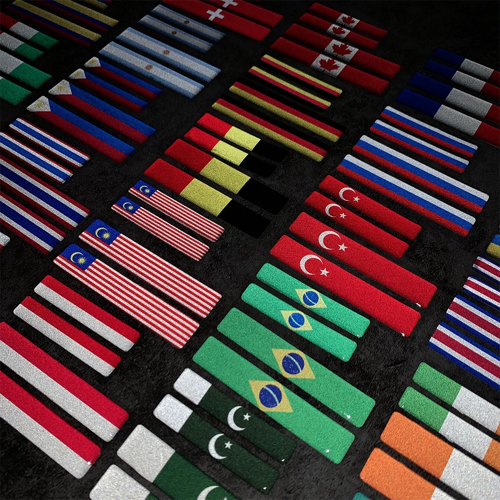 Miếng Dán Trang Trí Xe Hơi Hình Cờ 3D Phản Quang