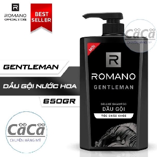 Dầu gội cao cấp Romano Gentleman 650g lịch lãm nam tính tóc chắc khỏe hương nước hoa