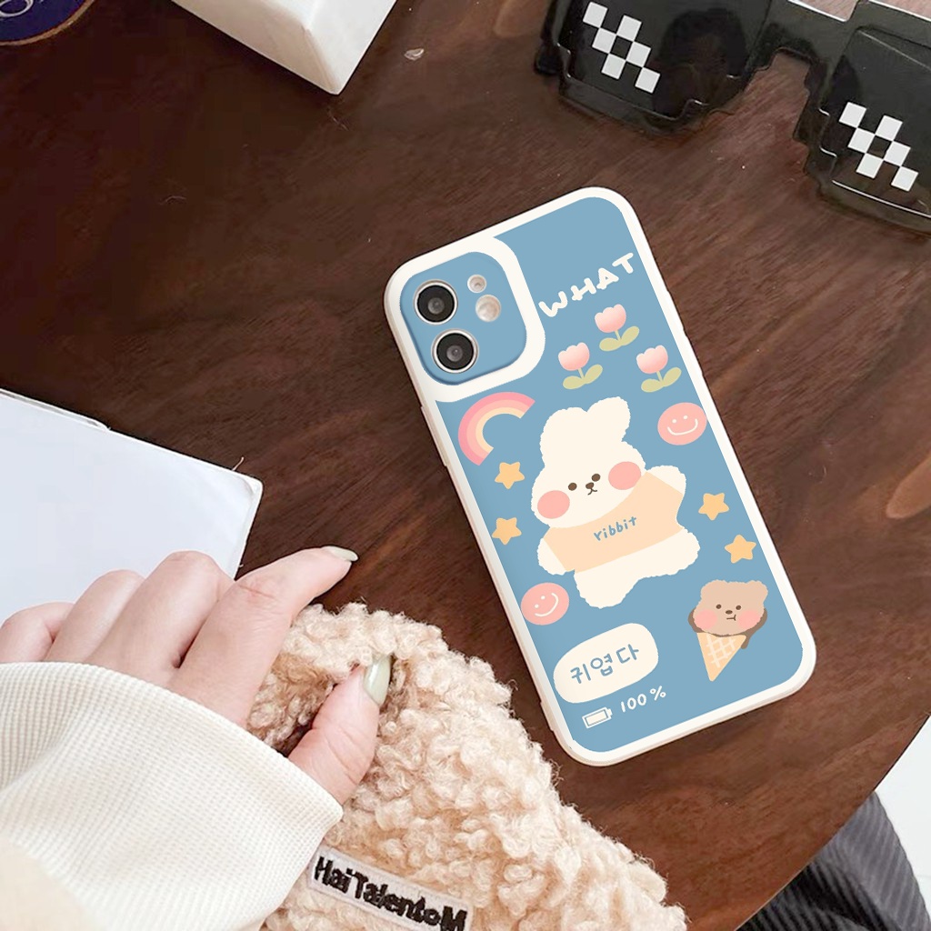 Ốp iphone hot trend vuông cạnh ốp lưng bé thỏ nhỏ iphone  6/6splus/7plus/8/8plus/xr/xs/12/13/pro/max/plus/promax tr1125