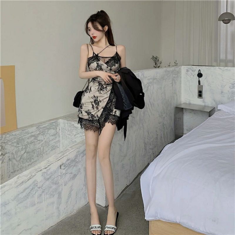 VÁY BODY SEXY REN HAI DÂY NGANG ĐÙI SANG CHẢNH