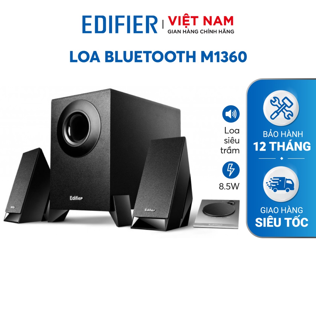 Loa 2.1 vi tính EDIFIER M1360 | Có bảng điều khiên rời | Âm thanh sắc nét | Vỏ gỗ MDF chống dội âm | Bảo hành 12 tháng