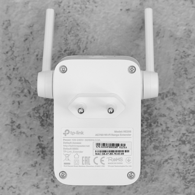 Bộ Mở Rộng Sóng Wifi Chuẩn AC750 TP-Link RE205 Trắng