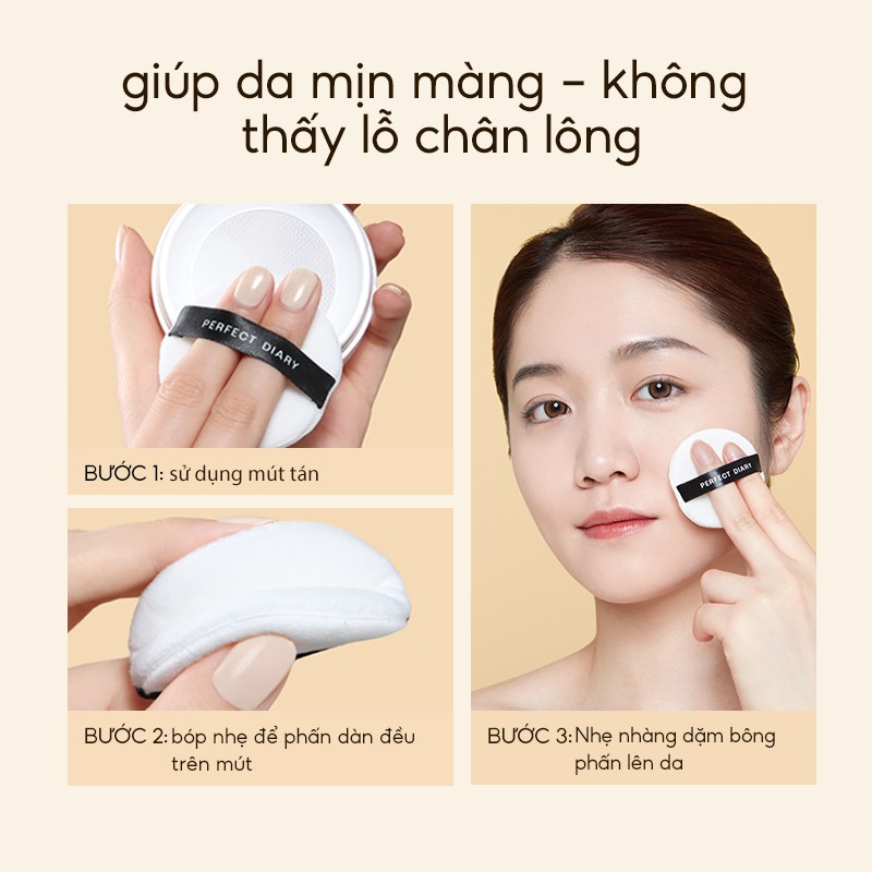 Phấn phủ Perfect Diary PerfectStay chống thấm nước kiểm soát dầu 3 màu tùy chọn 7g
