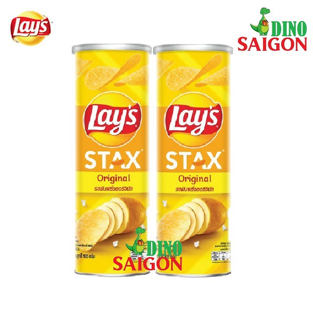 Bộ 2 Hộp Bánh Snack Khoai Tây Lay's Stax Thái Lan 105g Vị Tự Nhiên