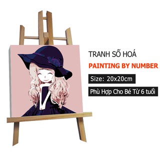 Bộ Tranh Số Hoá Tô Màu Acrylic Theo Số Cho Bé Size Nhỏ 20x20 Đồ Chơi Mỹ Thuật DIY Giáo Dục Sớm - BG07