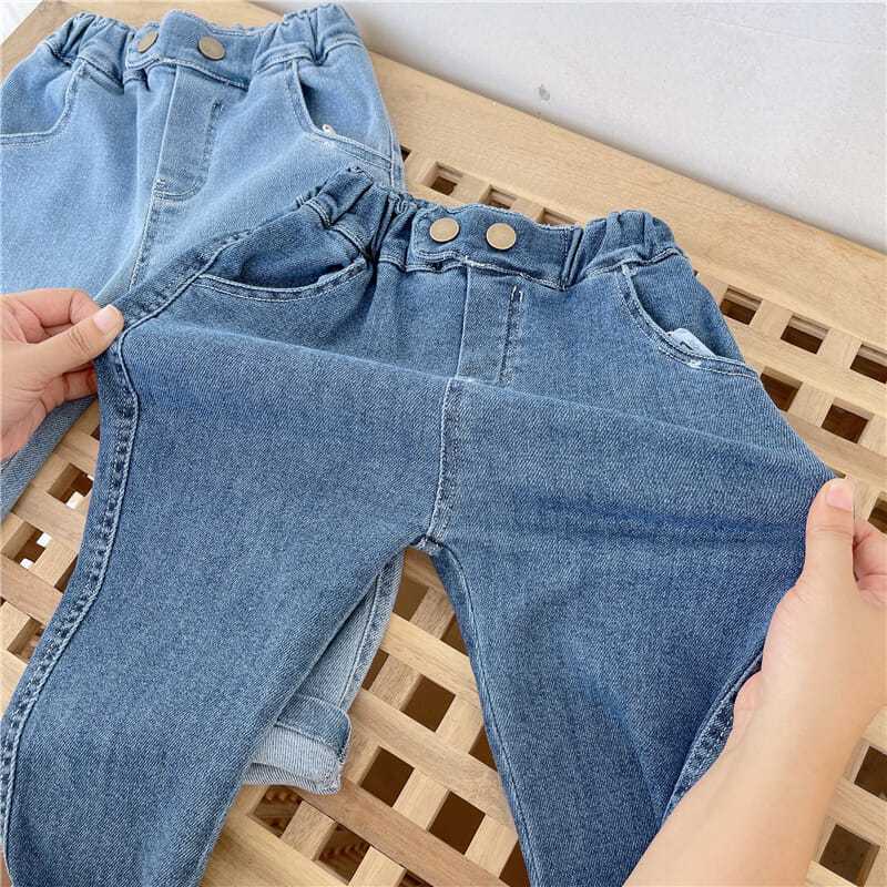 Quần Jean Denim Co Giãn Phong Cách Hàn Quốc Nhật Bản Mới 2022 Cho Bé Gái