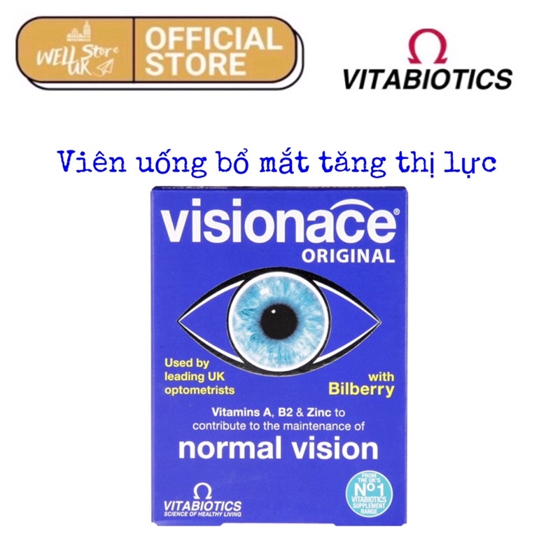 [Bill-UK]Viên uống bổ mắt Vision giúp sáng mắt tăng cường thị lực,ngừa cận thị loạn thị 30 viên