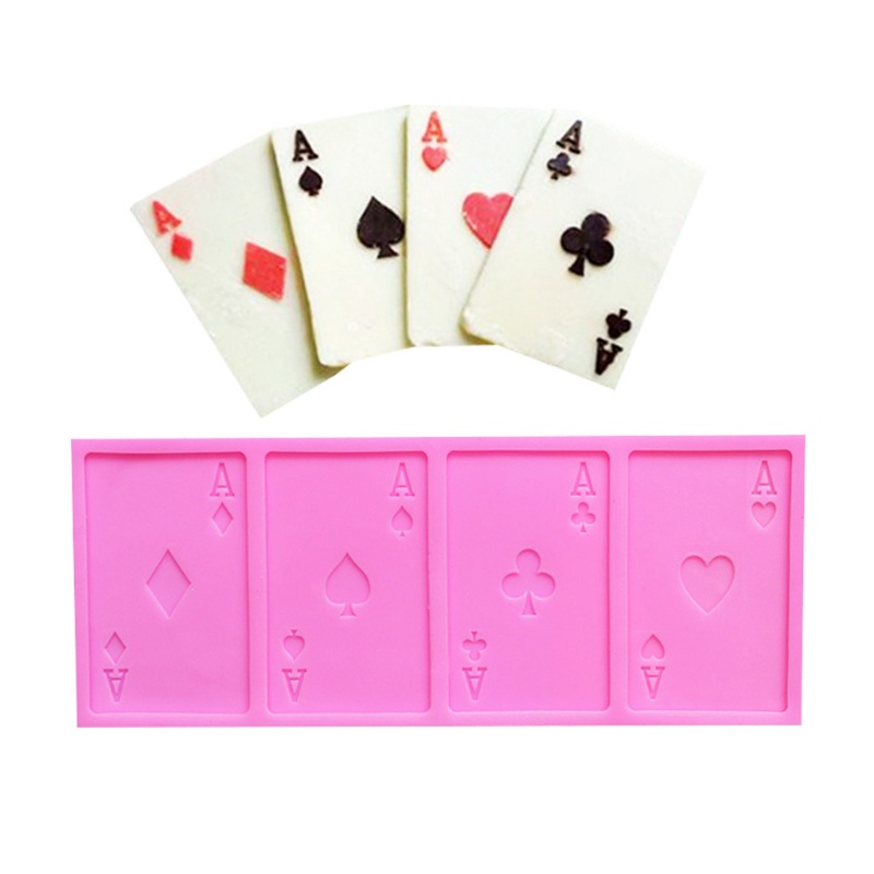 Khuôn Silicone Tạo Hình Thẻ Bài Trang Trí Bánh DIY