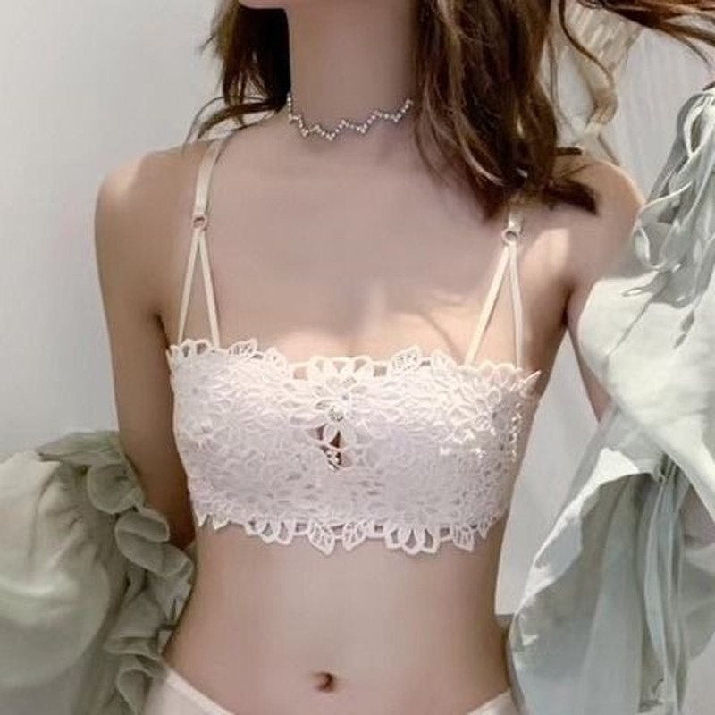 Áo Lót Nâng Ngực Không Gọng Đính Đá Phối Ren Quyến Rũ Cho Nữ