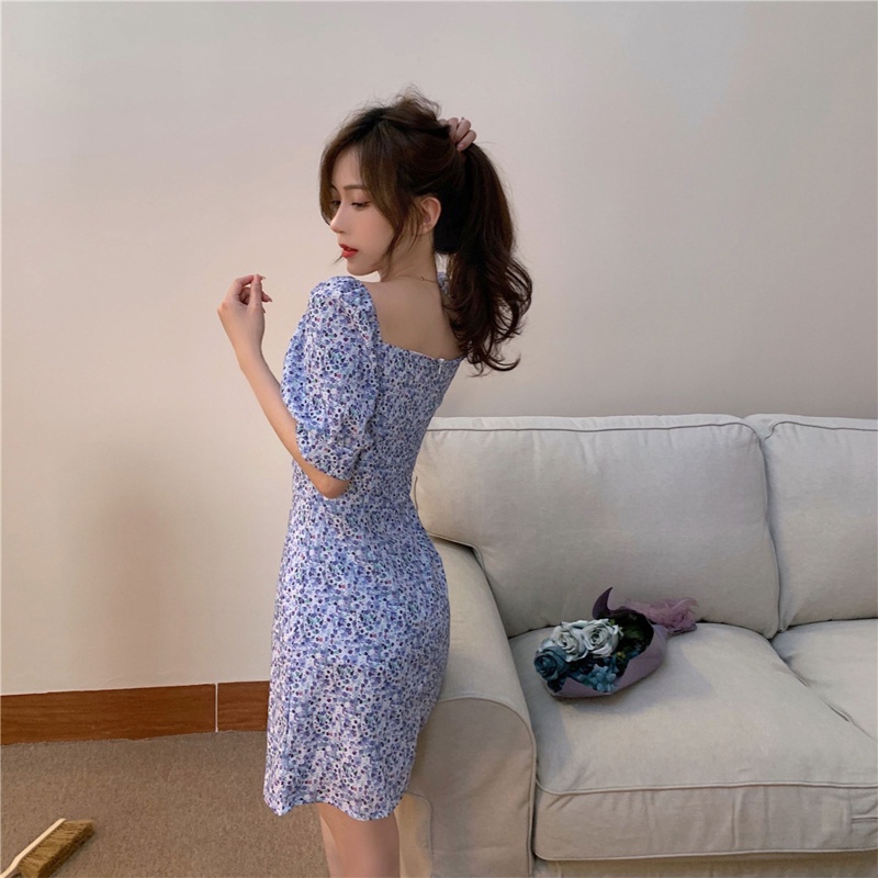 Đầm Midi Dài Cổ Vuông In Hoa Phong Cách Bohemian Cổ Điển Thời Trang Đi Biển Cho Nữ