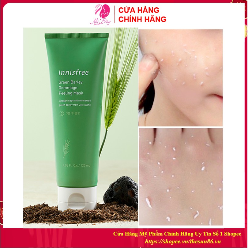 [Hàng Chính Hãng] Tẩy Tế Bào Chết - Tẩy Da Chết Chiết Xuất Lúa Mạch Innisfree Green Barley Gommage Peeling Mask 120ml