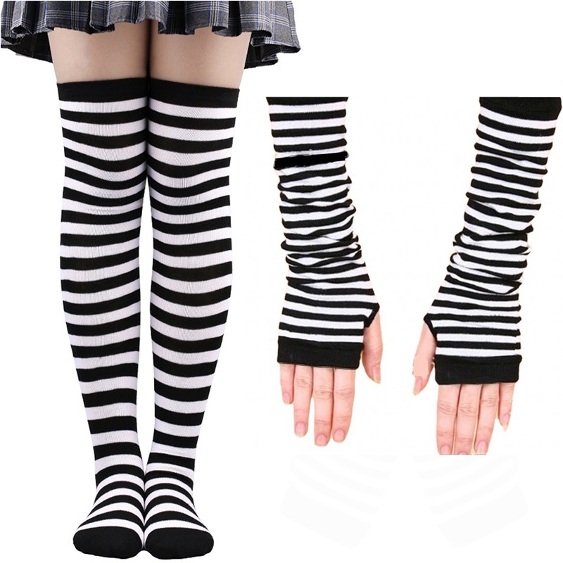 Găng tay giữ ấm họa tiết kẻ sọc thời trang