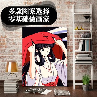 Tranh tô màu theo số✶✹✣tự làm sơn dầu kỹ thuật số hoạt hình hoạt hình bằng tay màu và giảm áp lực Conan Crayon Shin-chan