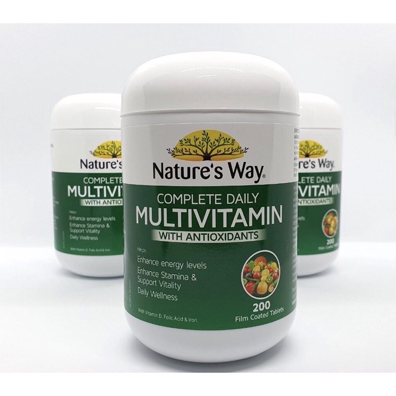 Viên uống Tảo xoắn, Vitamin Tổng Hợp [Úc] Nature’s Way Complete Daily Multivitamin - 200 Viên