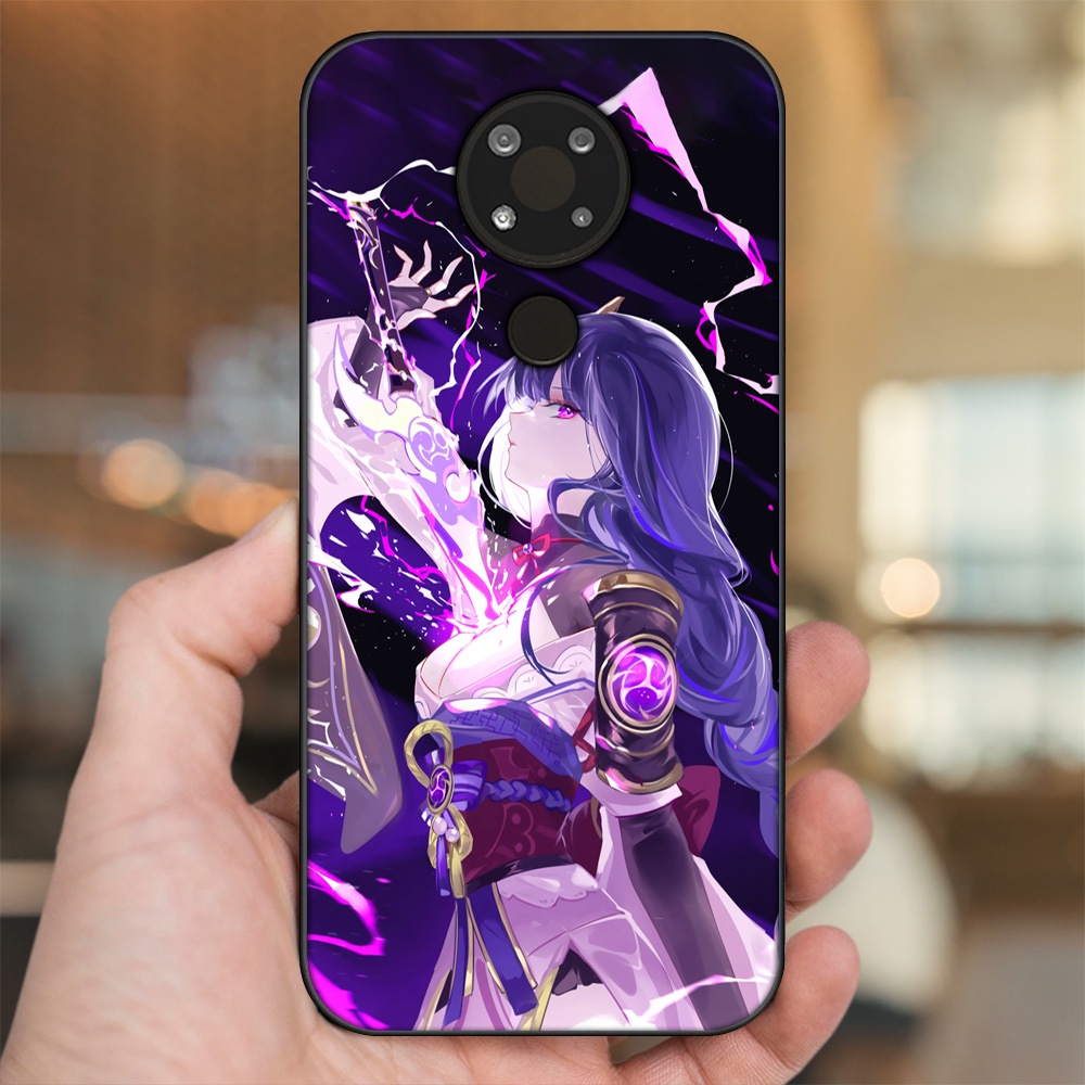 Ốp lưng Nokia 3.4 viền đen in hình Raiden Shogun Genshin Impact