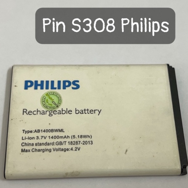 Pin S308 Philips (Hàng Zin tháo Máy)