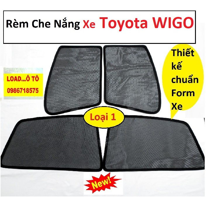 Rèm Che Nắng, Tấm Che Nắng Kính Hông Xe Toyota WIGO 2022-2018 Cao Cấp Load Ô Tô Loại 1