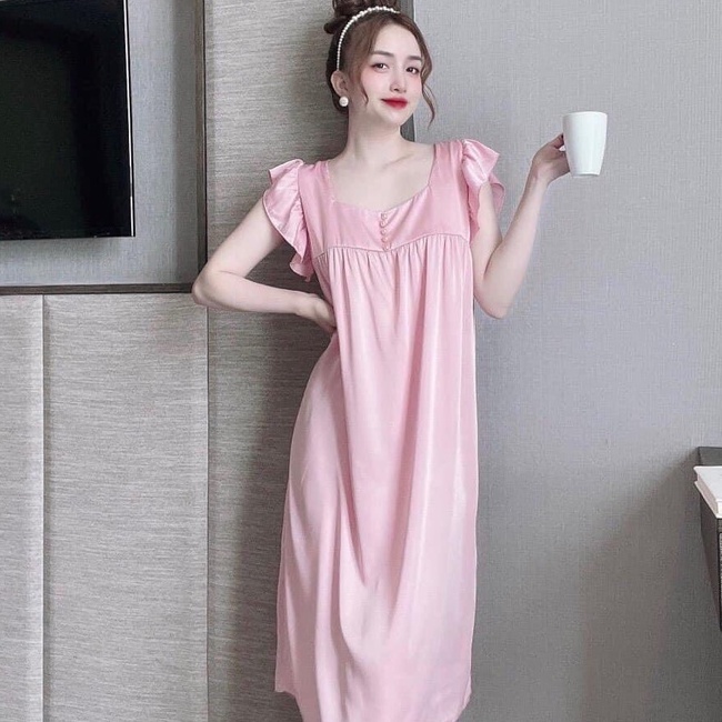 Váy ngủ lụa dài, đồ ngủ cho nữ mềm mại , SOMNIA,có bigsize, đồ bộ cho nữ, pyjama chất đẹp VNCUTB