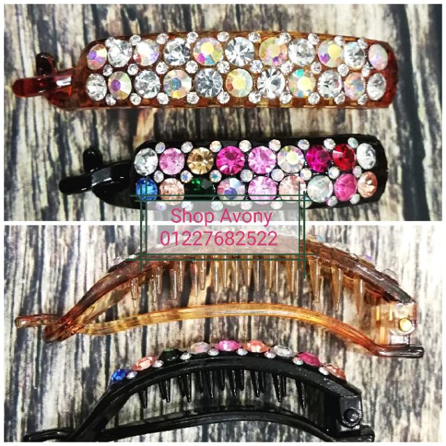 6cm Kẹp tóc - Kẹp ngang đính đá màu rực rỡ