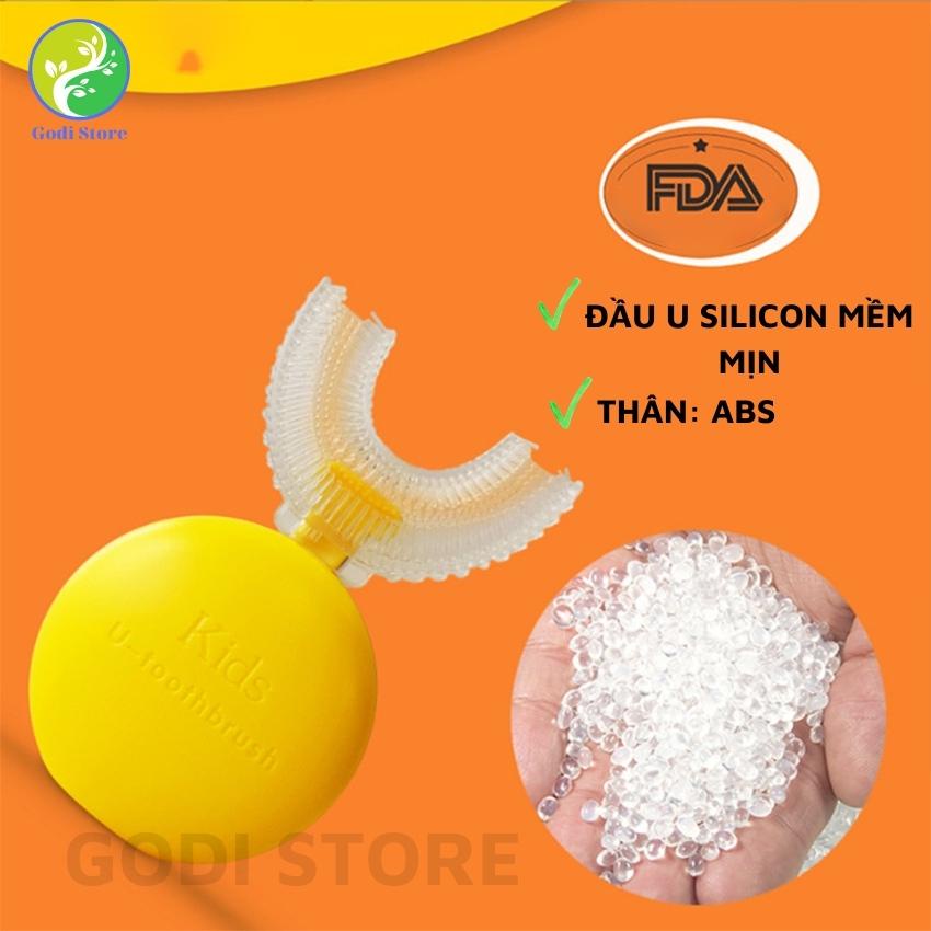 Bàn Chải Đánh Răng Điện G.Duck Vịt Vàng Cho Bé Hình Chữ U Silicon Đạt Chứng Nhận FDA Hoa Kỳ Làm Sạch 360° - G70