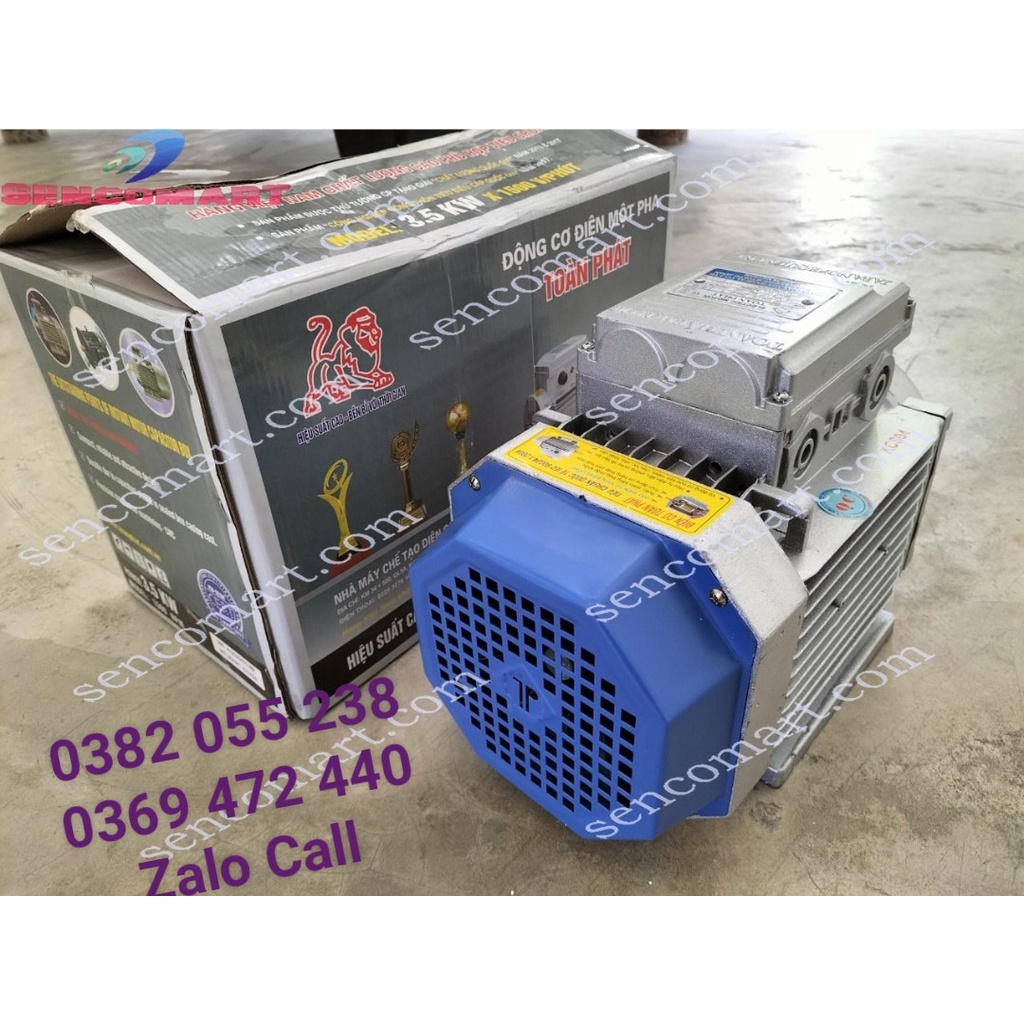 Mô tơ, động cơ, điện cơ Toàn Phát 3,5kw , điện 1 pha 220v, dây đồng 100%, bảo hành 12 tháng
