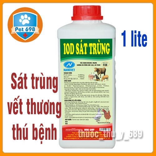 IOD SÁT TRÙNG 250ml NANOVET vệ sinh vết thương chó, mèo PET-698