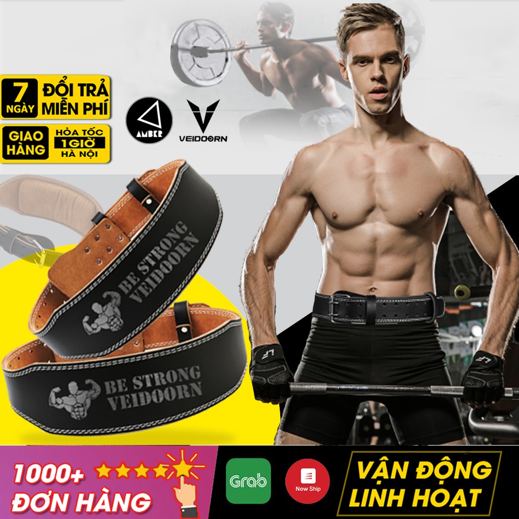 Đai Lưng Tập Gym Da Bò Veidoorn Cao Cấp - AMBERVIETNAM