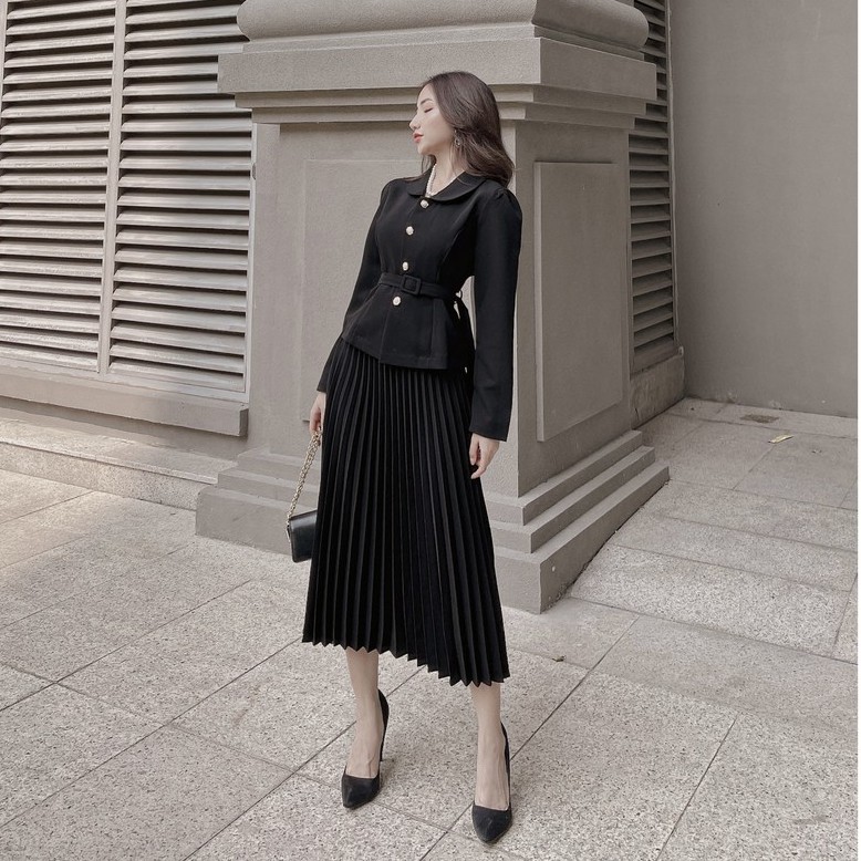 Set vest dập li thanh lịch