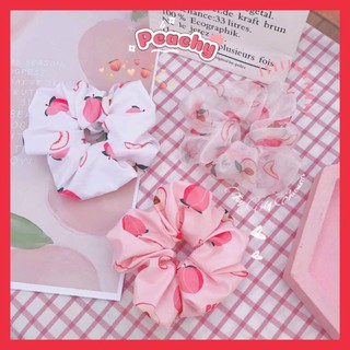 [Giá sỉ] Cột tóc scrunchies quả đào - Thuỳ My Accessories