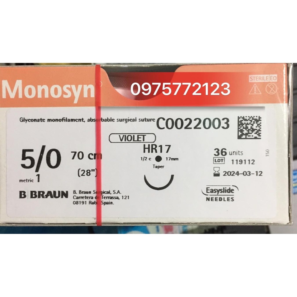 Chỉ phẫu thuật tự tan Monosyn 5.0