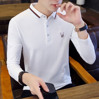 Áo Thun Polo Có Cổ Dài Tay Thời Trang Nam 2019