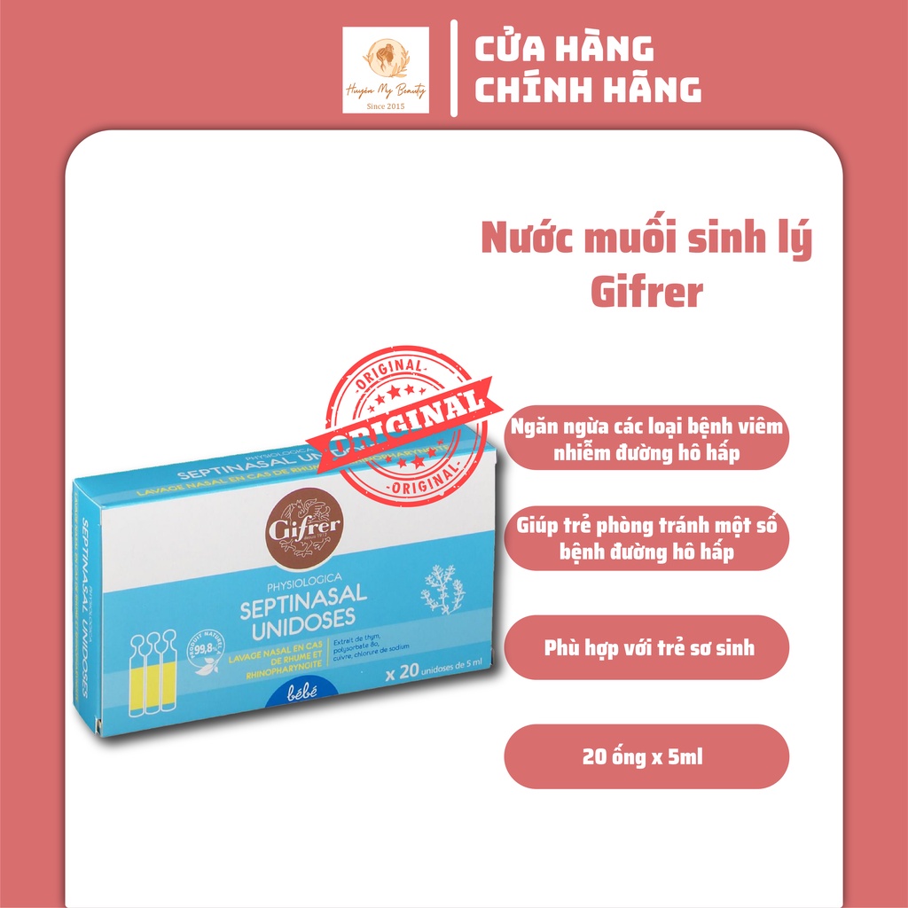 Nước muối sinh lý Gifrer nội địa Pháp hộp 20 tép