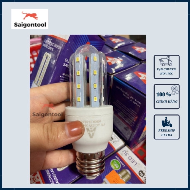 Bóng đèn LED 3U 5W Siêu rẻ, siêu sáng, tiết kiệm điện cho mọi nhà - đuôi E27 - dùng để lắp đèn học, treo trong nhà