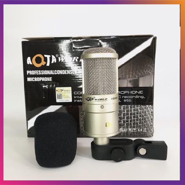 Micro Thu Âm AQTA AQ 220 Micro Hát Karaoke Livestream Bigo facebook Cao Cấp Chính Hãng Bảo Hành 12 Tháng