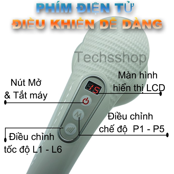 Máy Massage Cầm Tay Không Dây Puli PL-667DC Sử Dụng Pin Sạc Với 8 Đầu Mát Xa Hiệu Quả