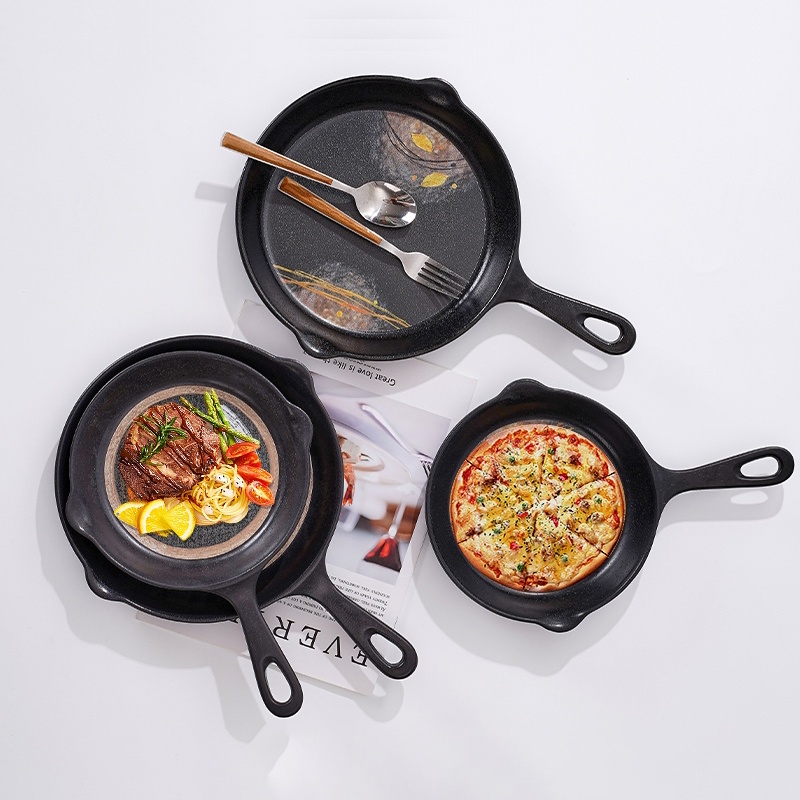 Đĩa ăn Melamine có tay cầm hình chảo siêu độc lạ