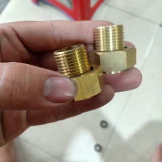 Đuôi đồng hồ nước bằng thau - Bộ 2 cái ren 21