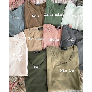 Áo pull trơn thun tổ ong