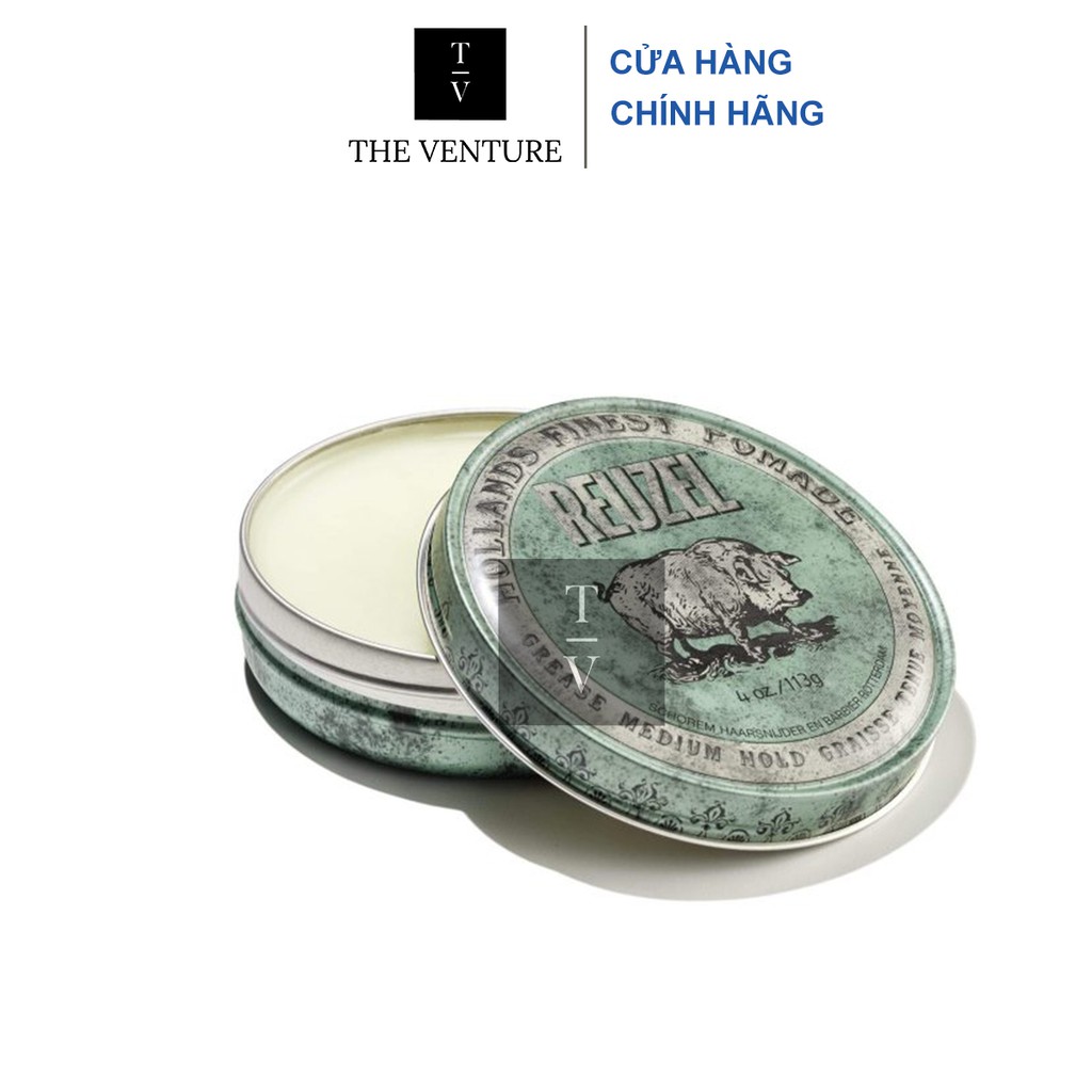 Sáp Vuốt Tóc Reuzel Green Pomade Chính Hãng - Pomade Heo Xanh Lá