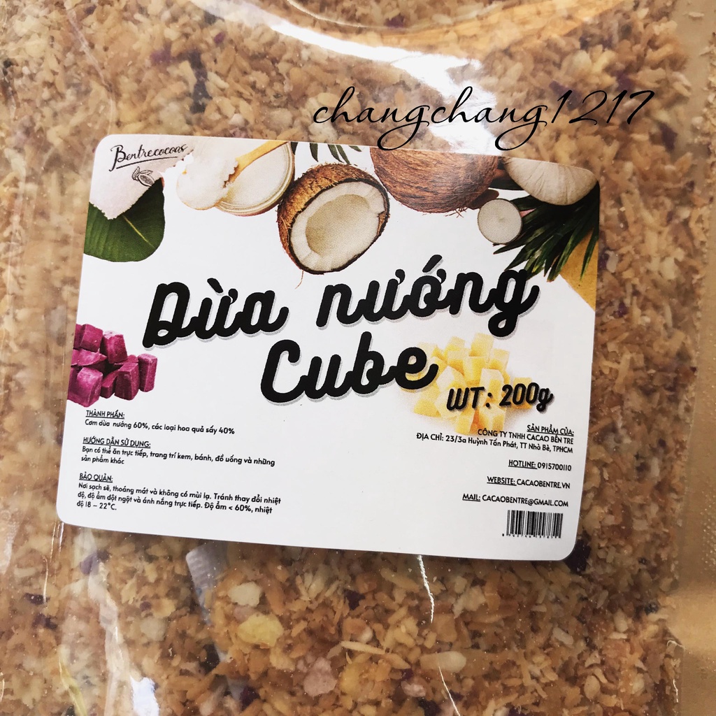 Mứt Vụn Dừa Nướng Cube Gói 200gr