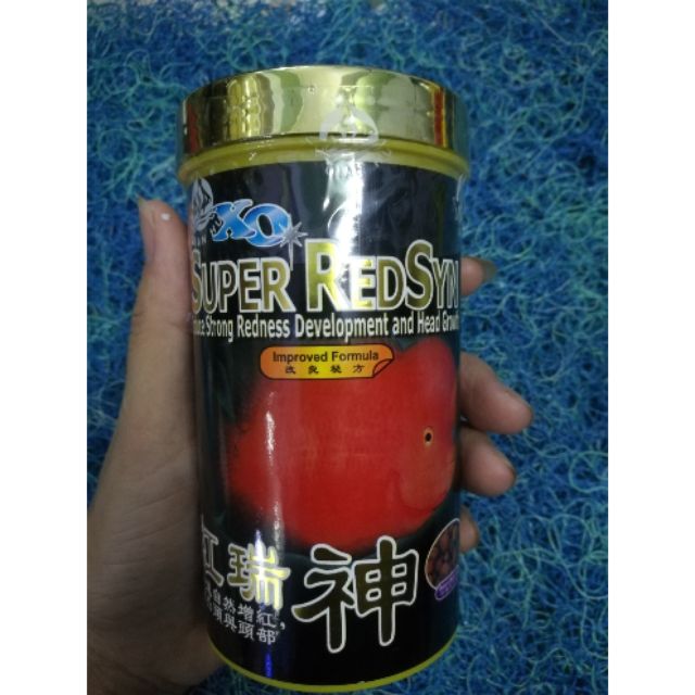 Thức ăn cho cá la hán tăng đầu và màu XO Super RedSun 120gram