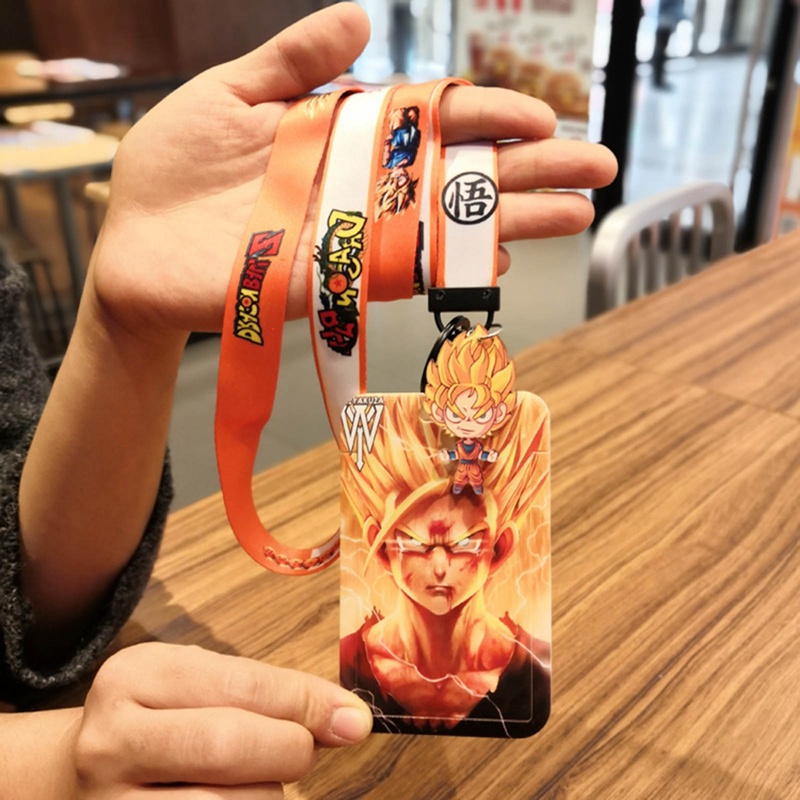 1 Bộ Dây Đeo Thẻ ID / Thẻ ID / Móc Khóa Hình Anime goku Và Vegeta