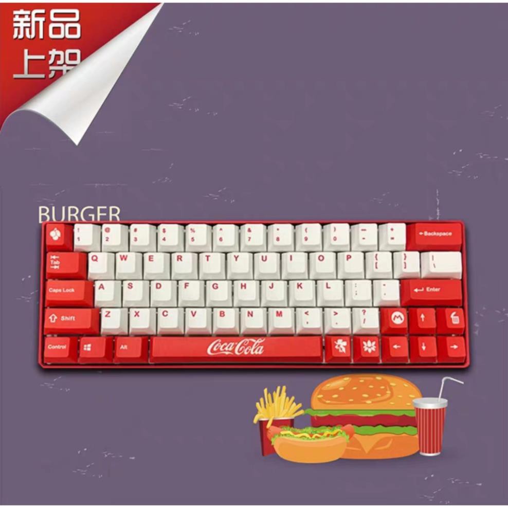 Bàn Phím Cơ WOAOO DIY 64 Pikachu Switch CHERRY, Keycap PBT DoubleShot, Led RGB, Case Kim Loại, Cáp Type C