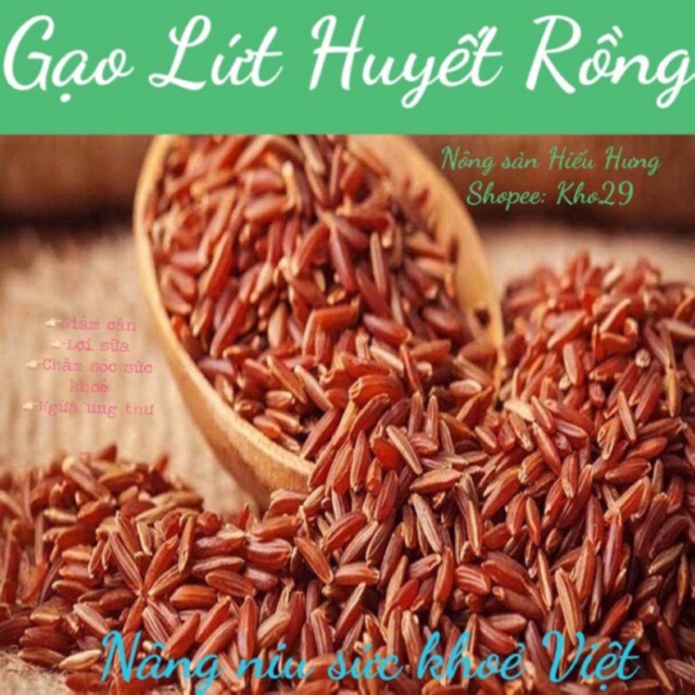 Combo 5kg gạo lứt huyết rồng hữu cơ Điện Biên