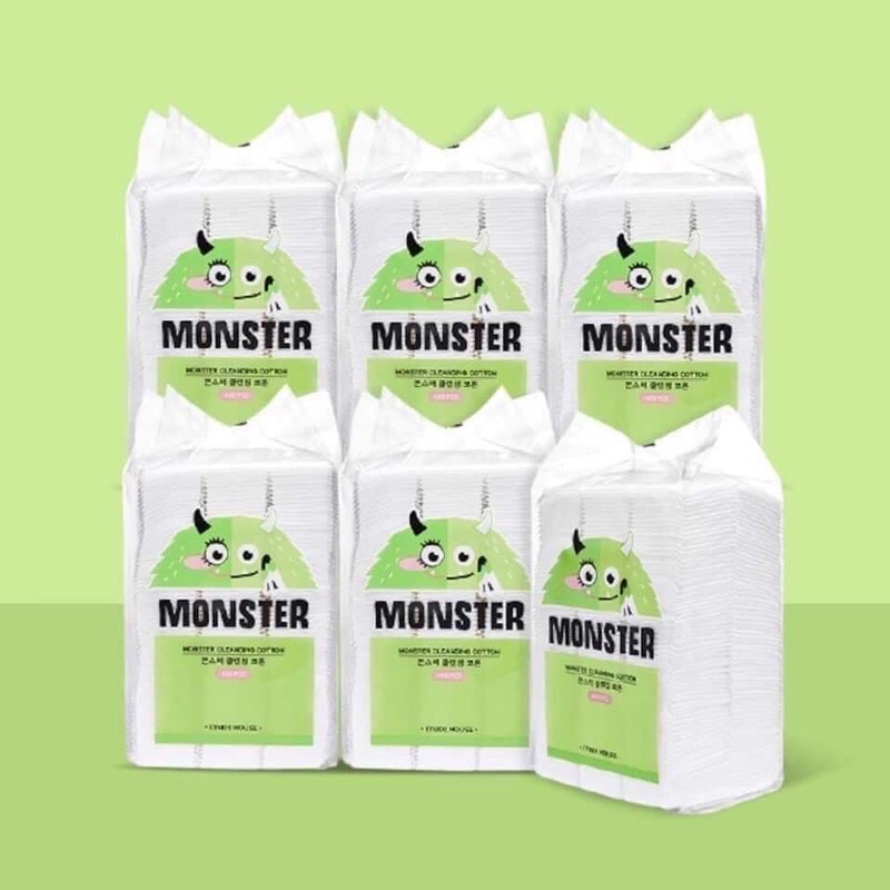 Bông tẩy trang Monster xanh 408 miếng E t u d e H o u s e