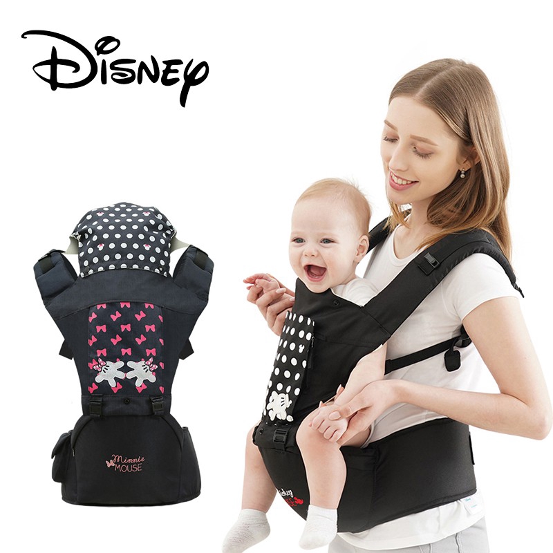 Đai địu em bé thiết kế thoáng mát có in hình chuột Mickey Minnie đáng yêu