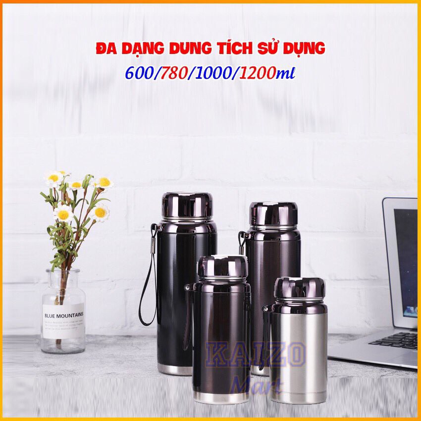 Bình Giữ Nhiệt Nóng Lạnh [CAO CẤP] đầy đủ các size,mẫu 600-7800-1000-1200-1500 ml giữ nhiệt cực lâu,inox 304 an toàn,