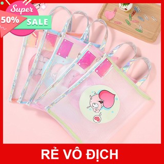 Túi xách đi học lưới hình bé heo chibi có khóa kéo [T6S29.15-[2019]]