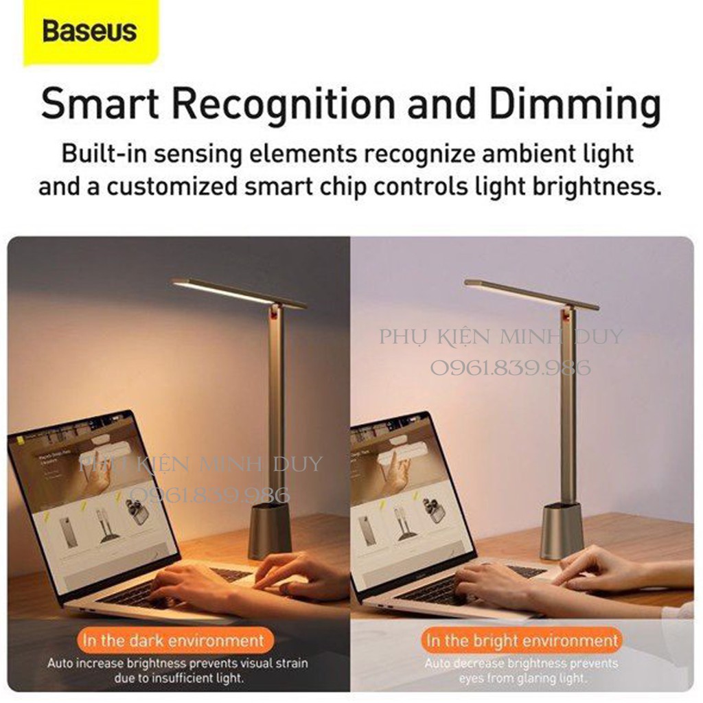 Đèn để bàn Baseus Smart Eye Series Charging Folding Reading Desk Lamp (Cảm biến ánh sáng tự động)