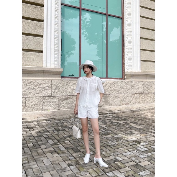 Áo cổ sen nhún bèo